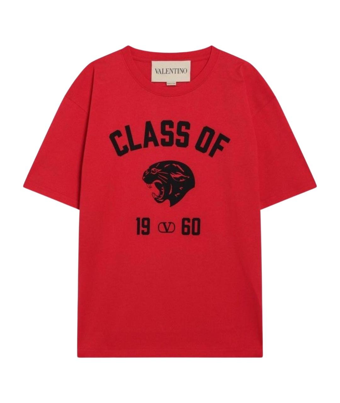 VALENTINO Красная хлопковая футболка, фото 1
