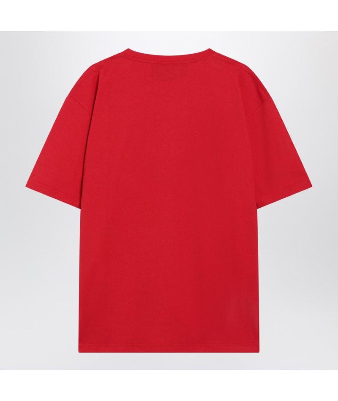 VALENTINO Красная хлопковая футболка, фото 2