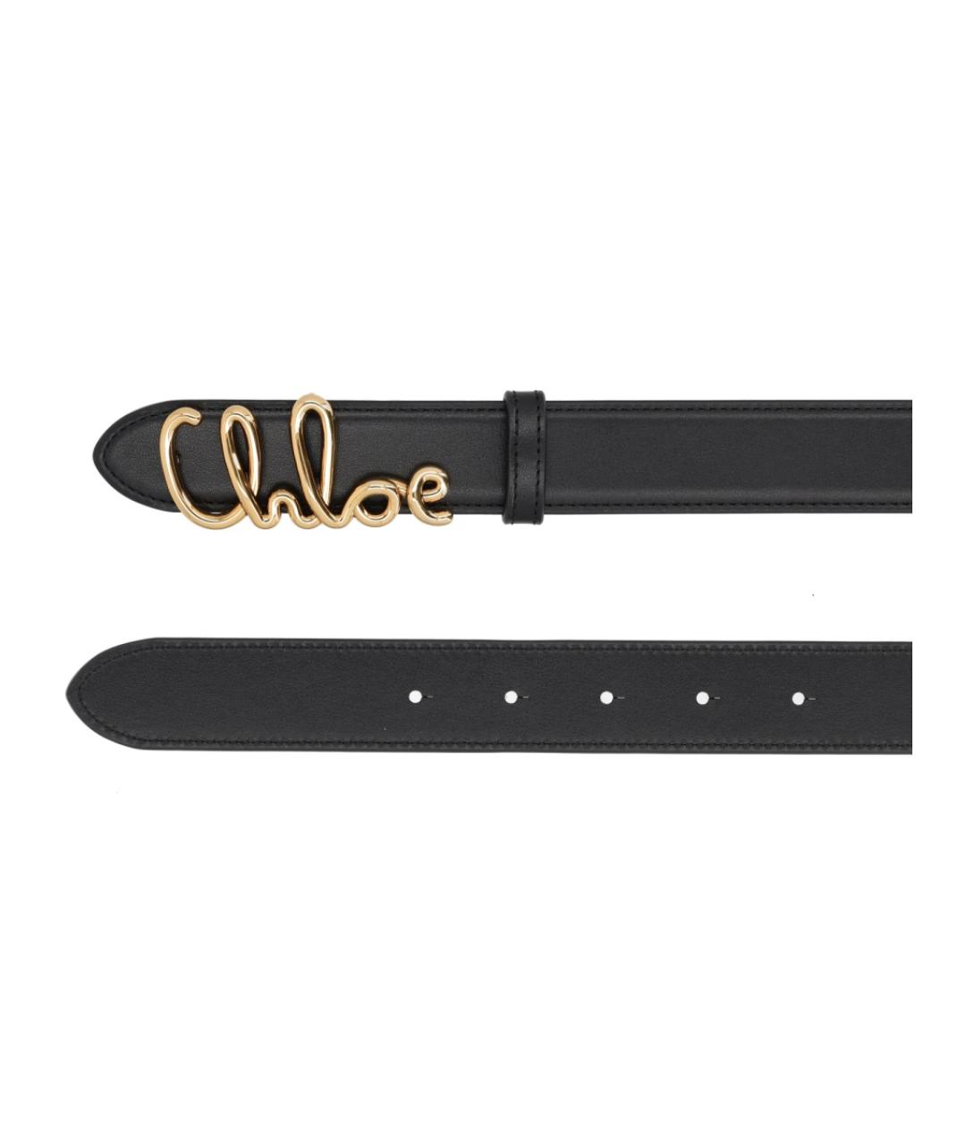 CHLOE Черный кожаный ремень, фото 2