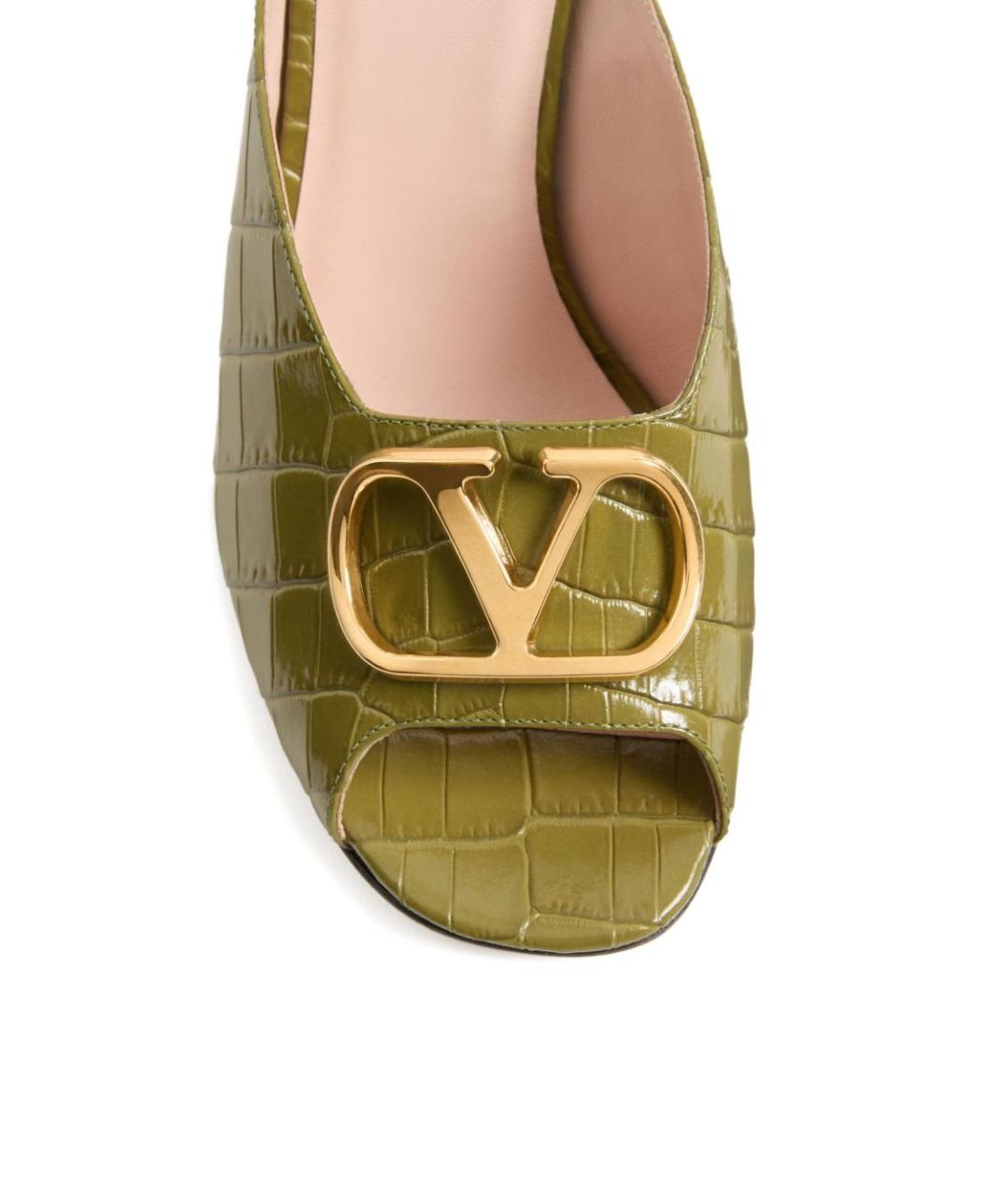 VALENTINO Зеленые кожаные сандалии, фото 4