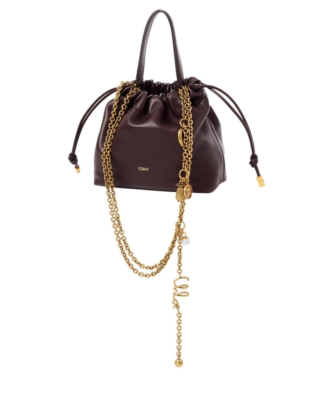 CHLOE Фиолетовая кожаная сумка с короткими ручками, фото 3