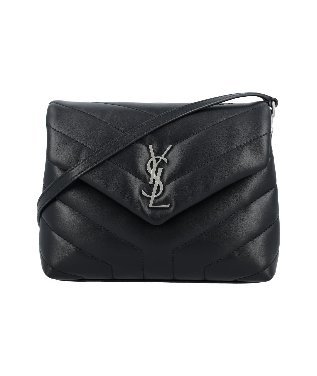 SAINT LAURENT Черная кожаная сумка через плечо, фото 1