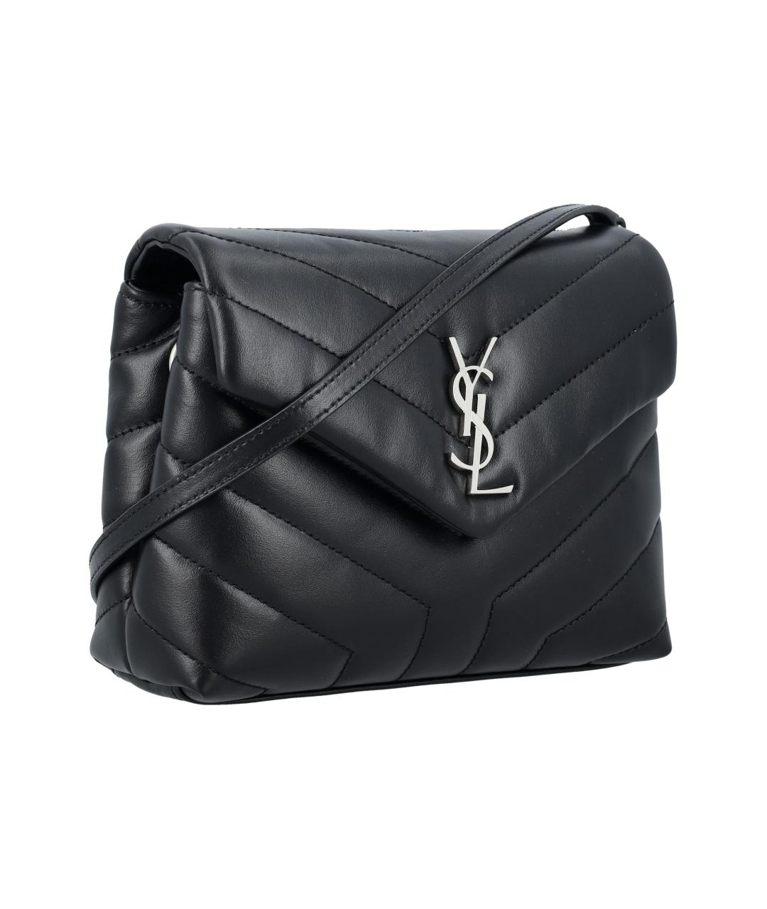 SAINT LAURENT Черная кожаная сумка через плечо, фото 2