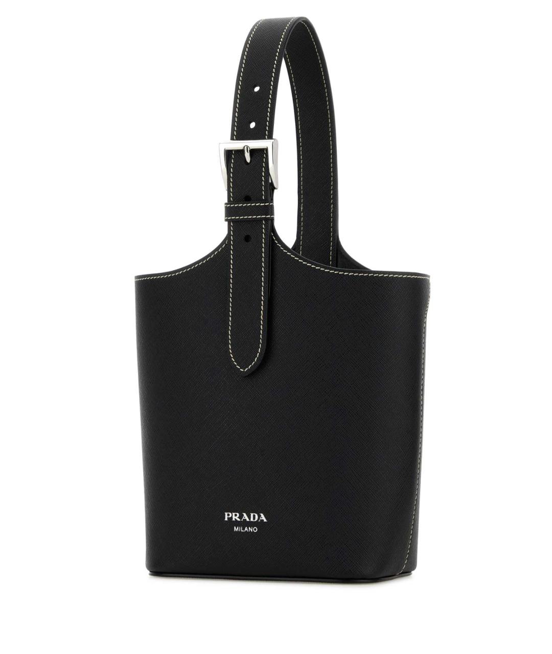 PRADA Черная кожаная сумка с короткими ручками, фото 3