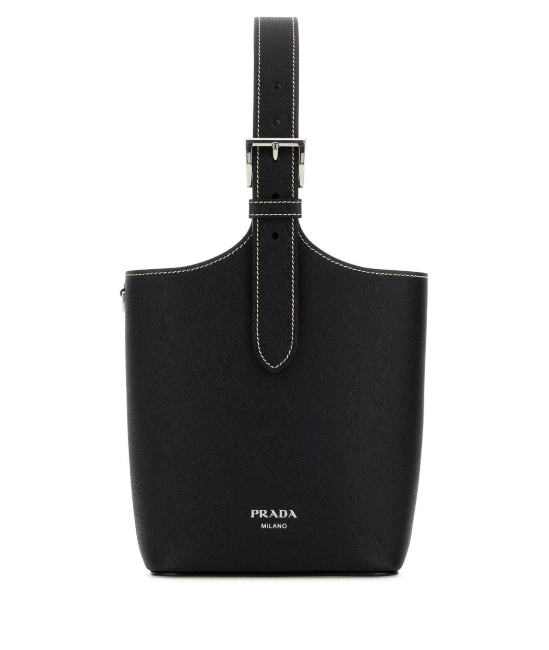 PRADA Черная кожаная сумка с короткими ручками, фото 2