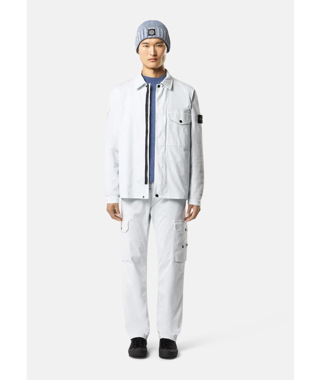 STONE ISLAND Голубая хлопковая кэжуал рубашка, фото 3