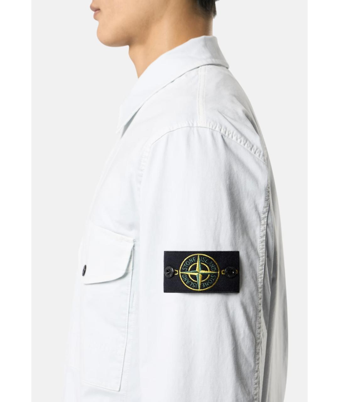 STONE ISLAND Голубая хлопковая кэжуал рубашка, фото 5