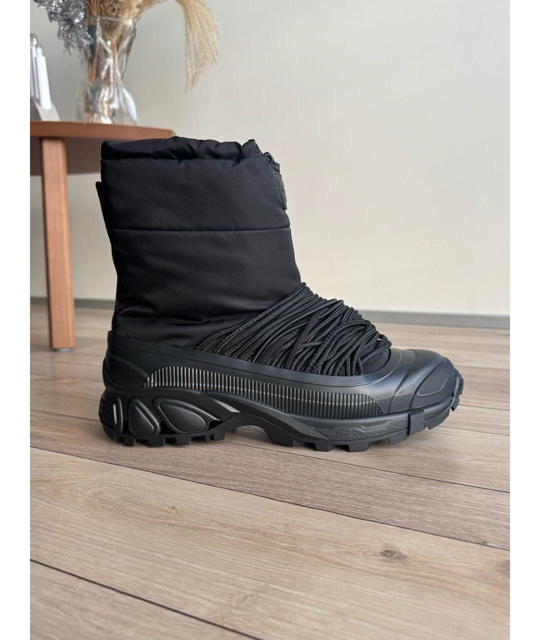 BURBERRY Черные текстильные высокие ботинки, фото 8