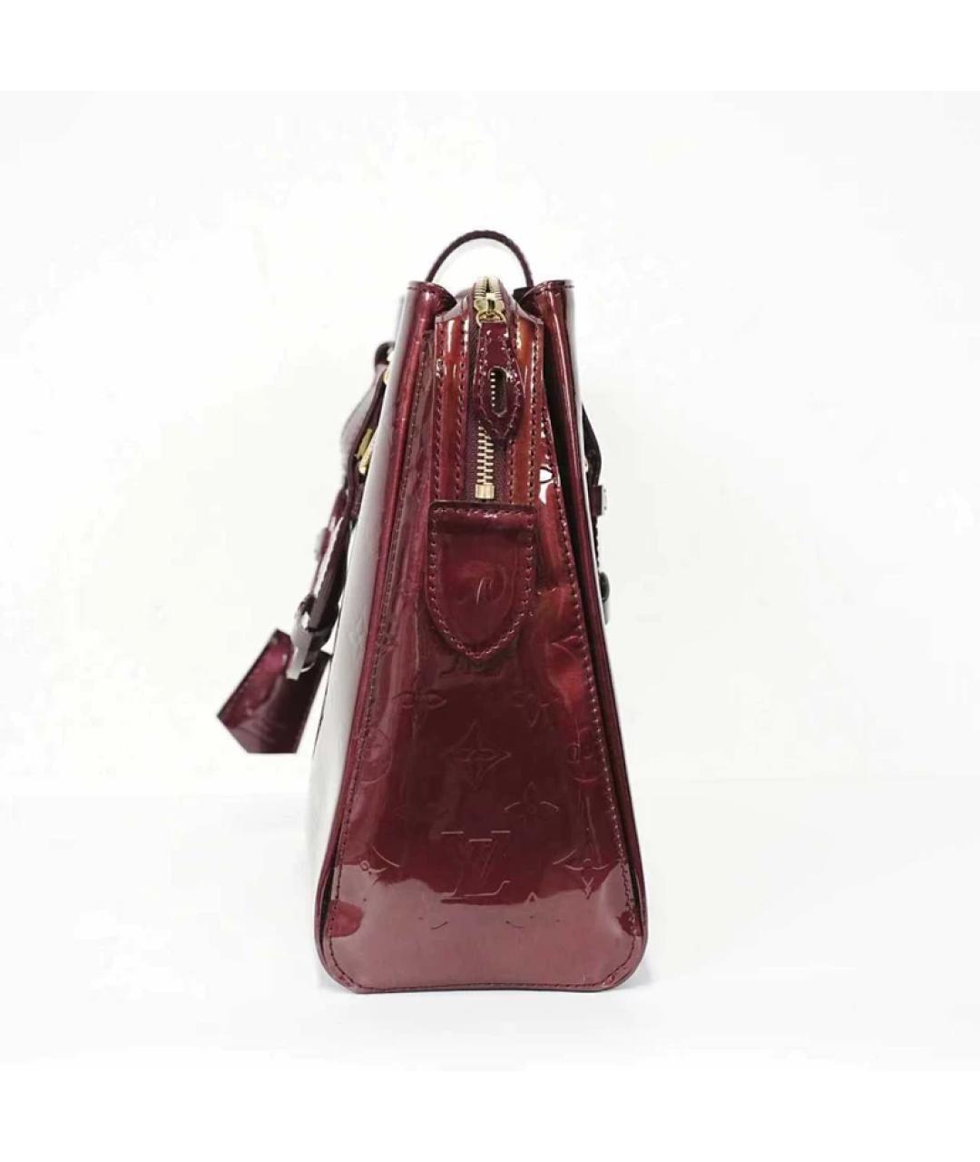 LOUIS VUITTON Бордовая сумка с короткими ручками из лакированной кожи, фото 5