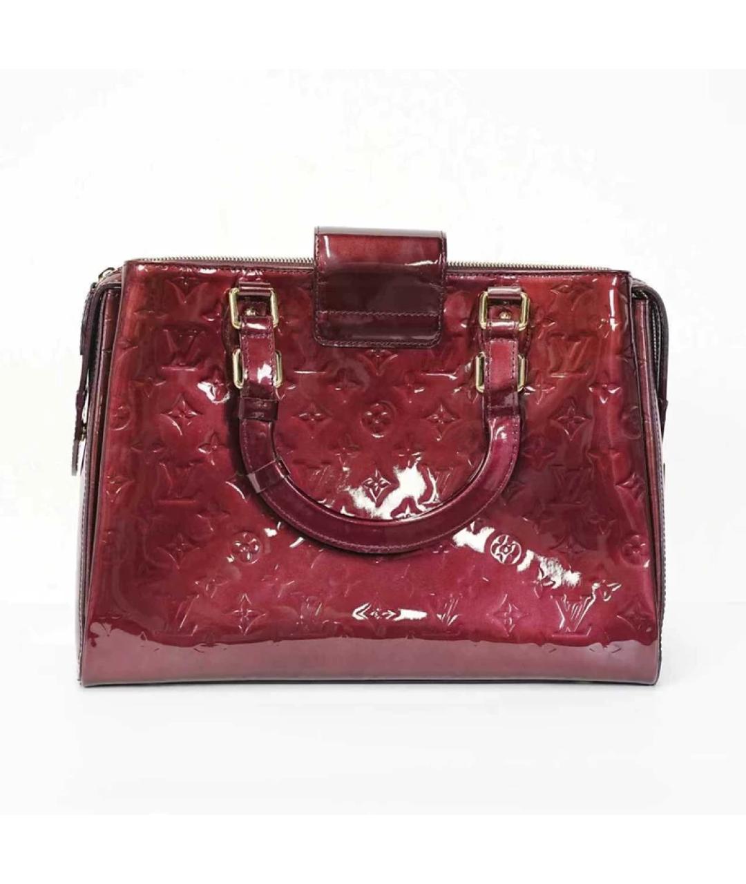 LOUIS VUITTON Бордовая сумка с короткими ручками из лакированной кожи, фото 6