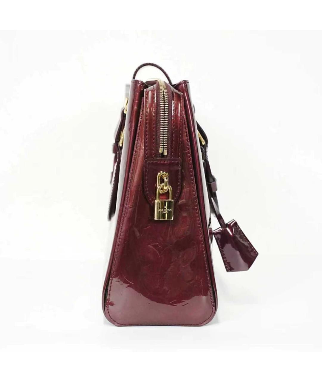 LOUIS VUITTON Бордовая сумка с короткими ручками из лакированной кожи, фото 7