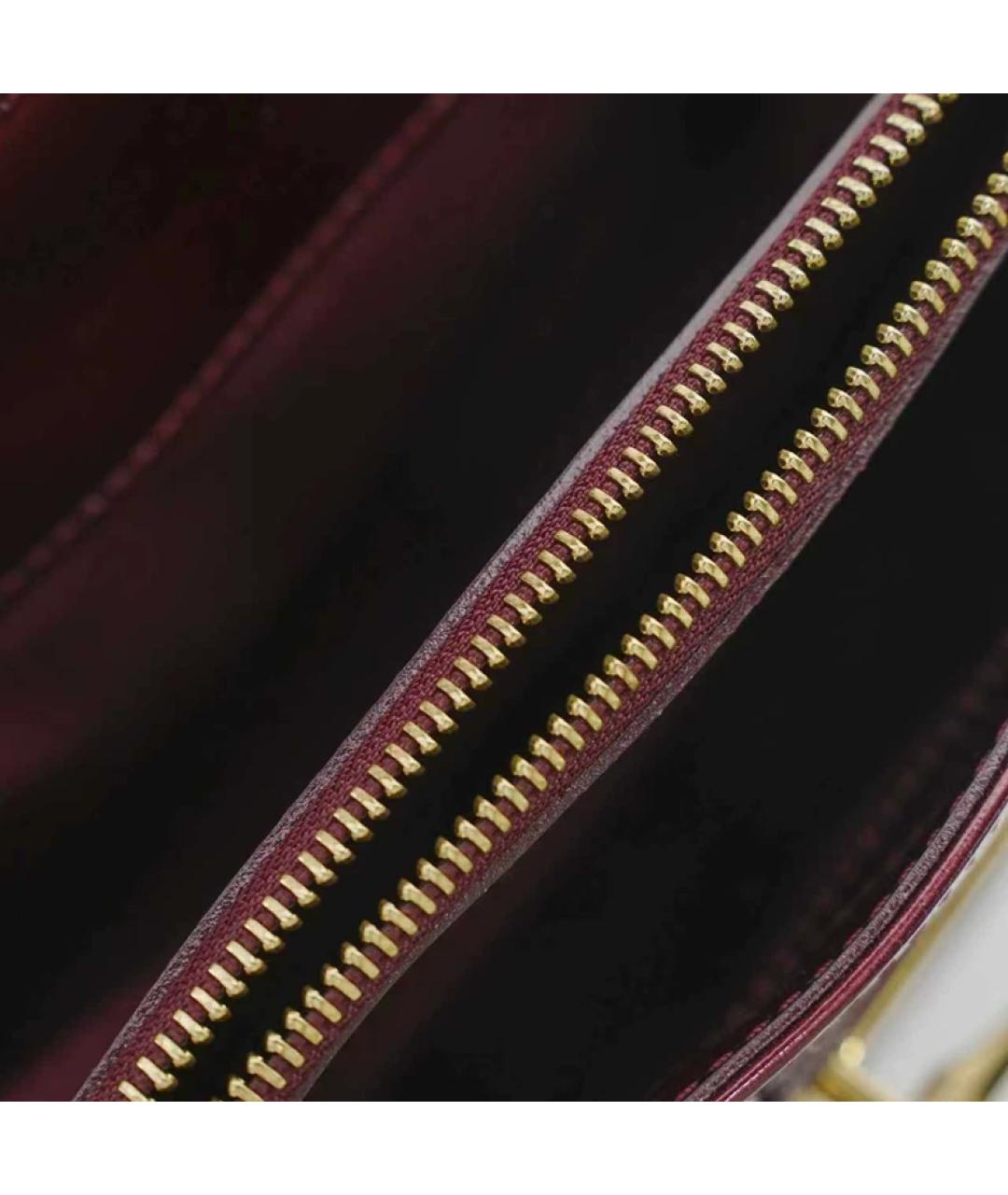 LOUIS VUITTON Бордовая сумка с короткими ручками из лакированной кожи, фото 8