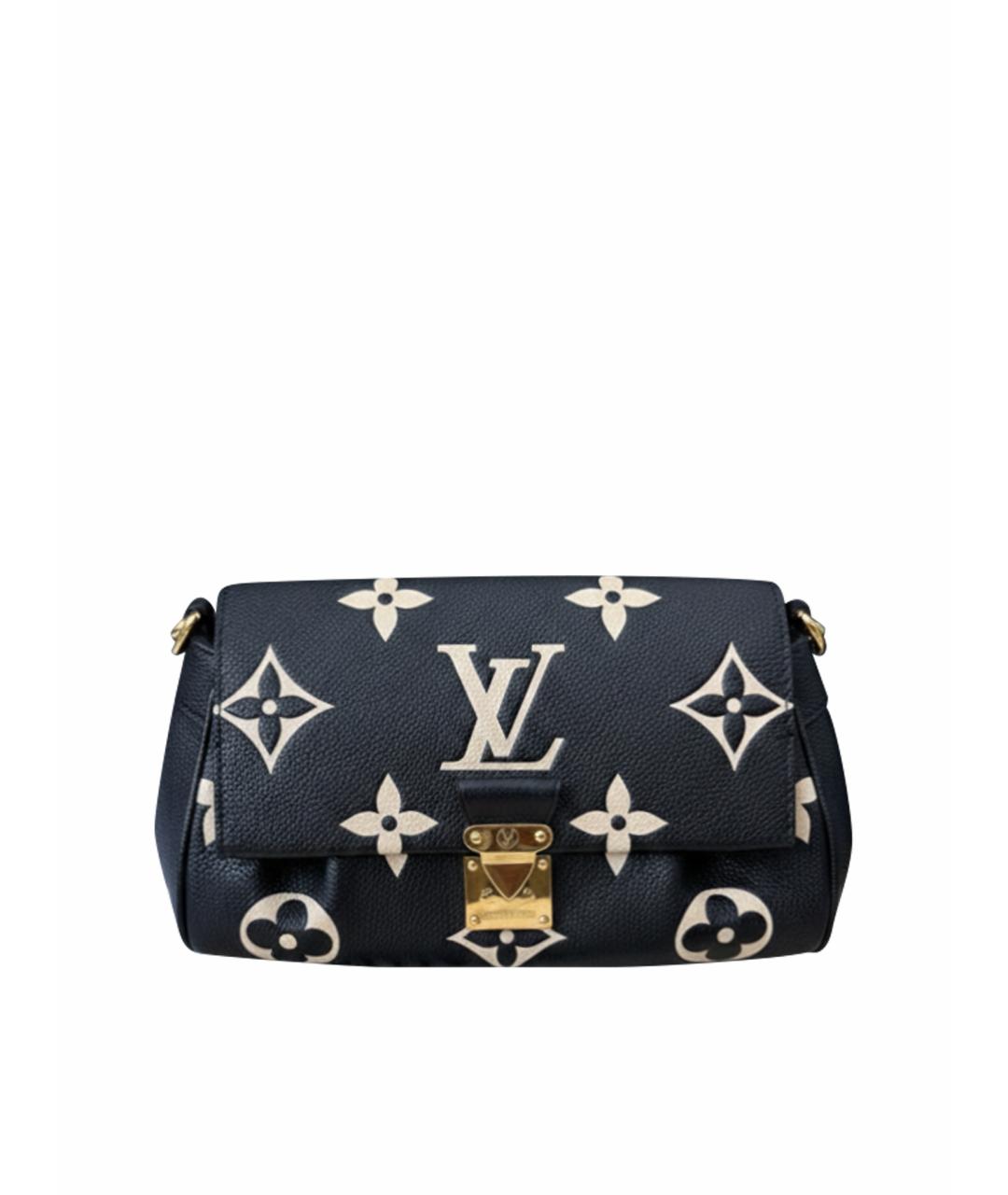 LOUIS VUITTON Черная кожаная сумка через плечо, фото 9