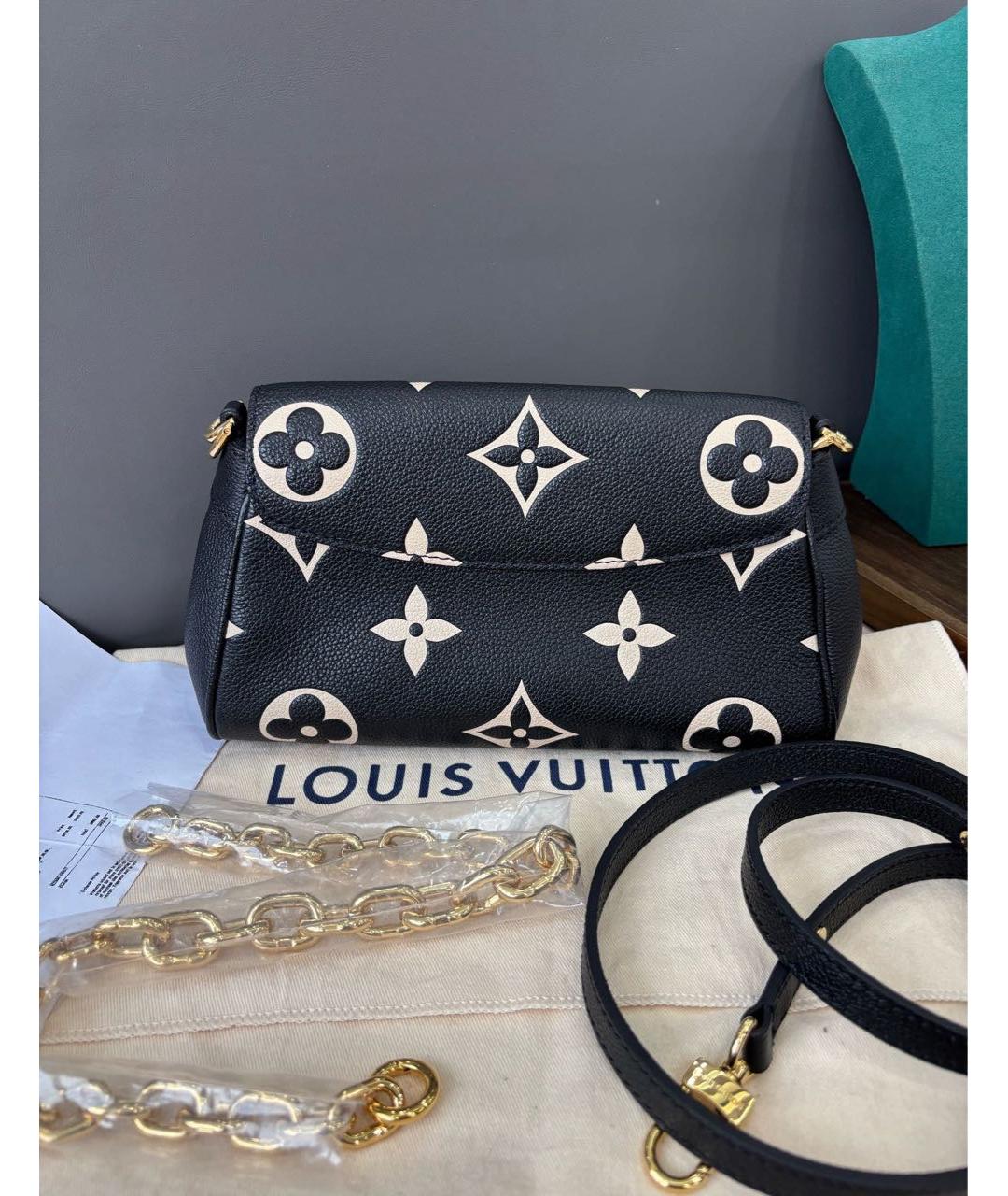LOUIS VUITTON Черная кожаная сумка через плечо, фото 4