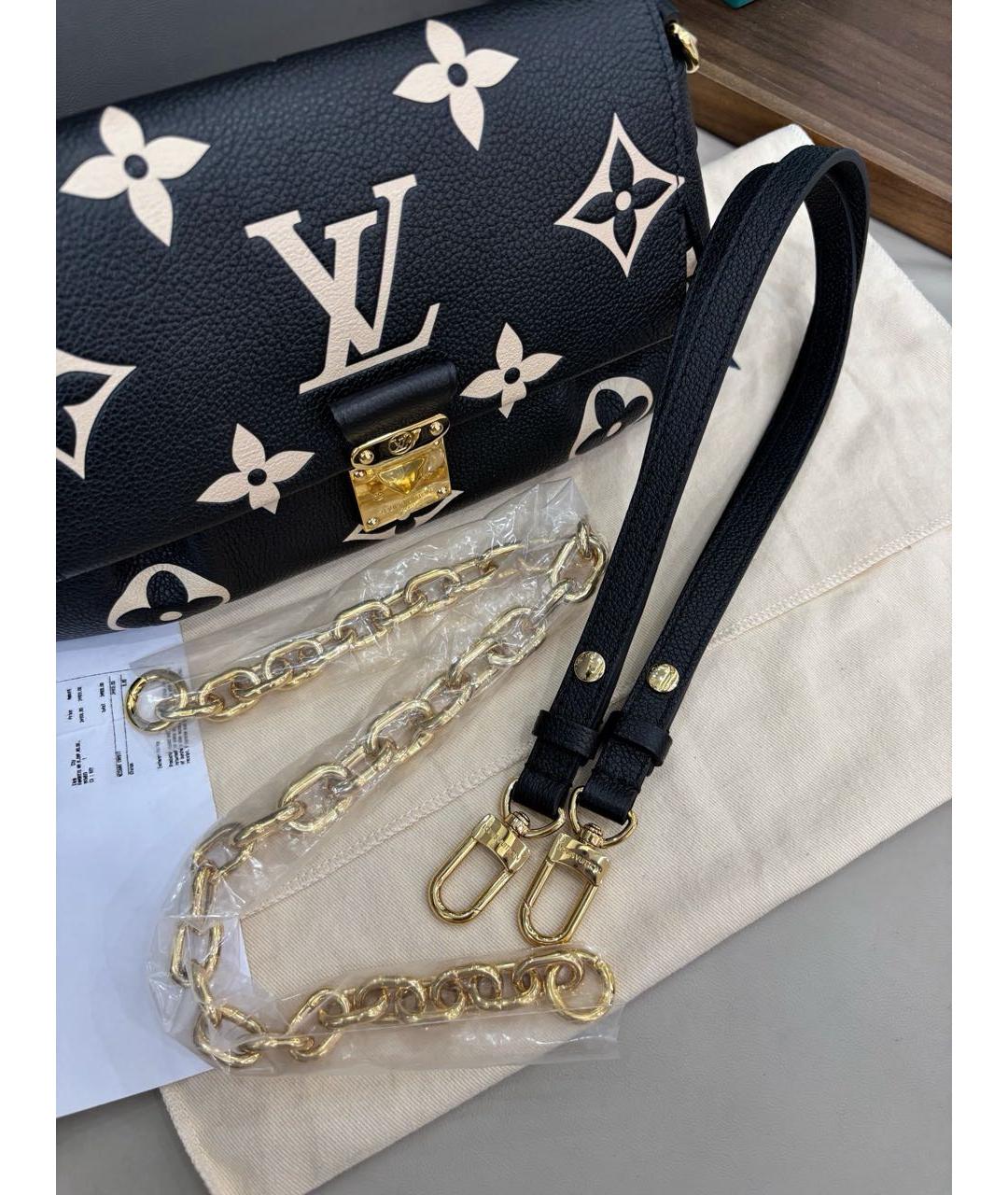 LOUIS VUITTON Черная кожаная сумка через плечо, фото 8