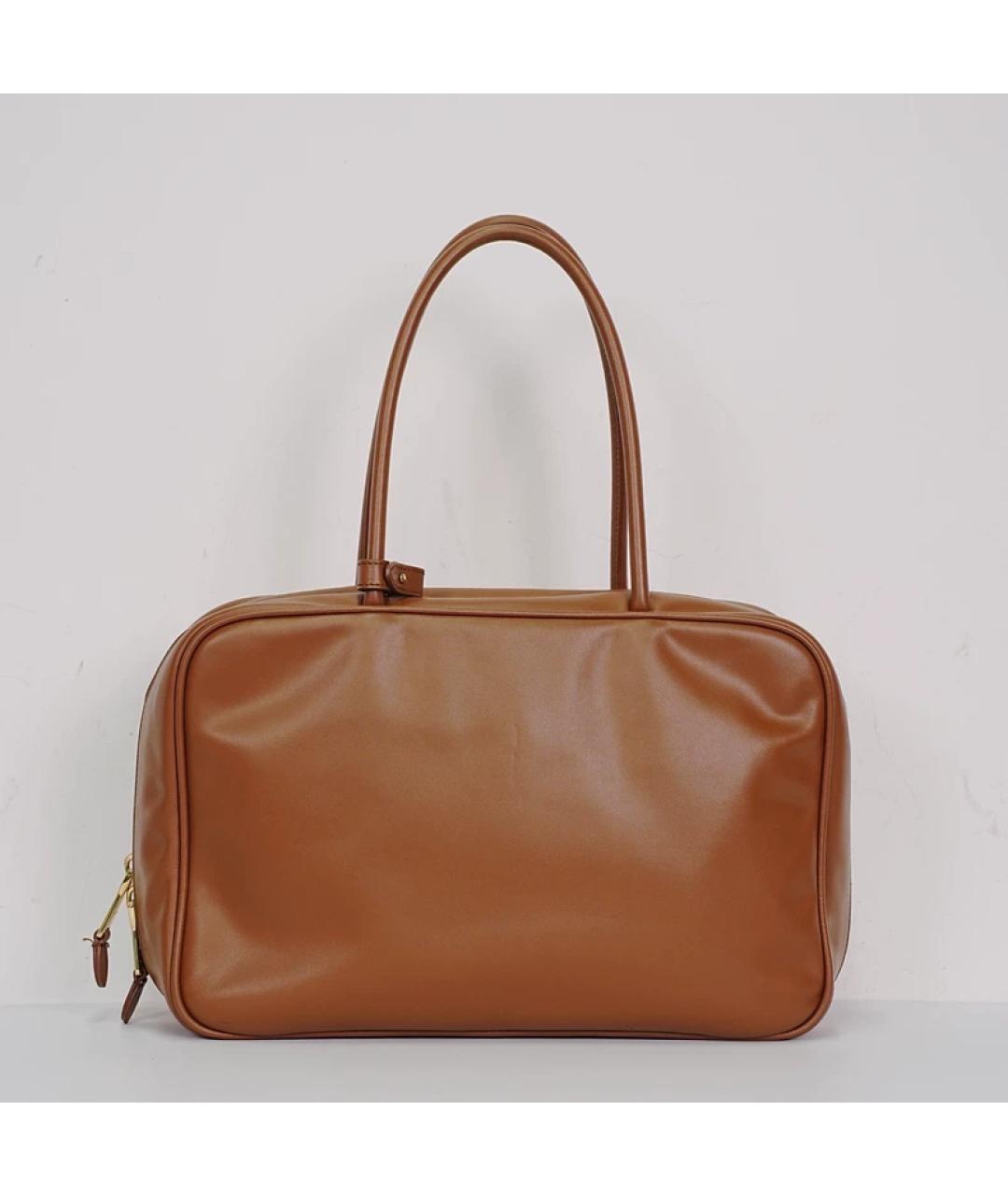 MIU MIU Коричневая кожаная сумка через плечо, фото 6