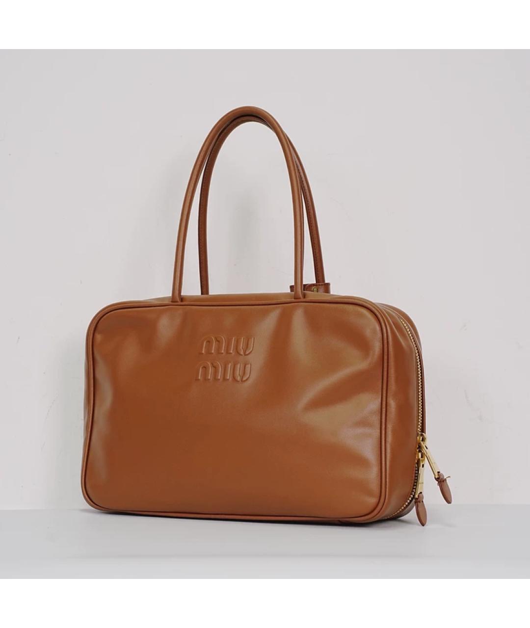 MIU MIU Коричневая кожаная сумка через плечо, фото 2