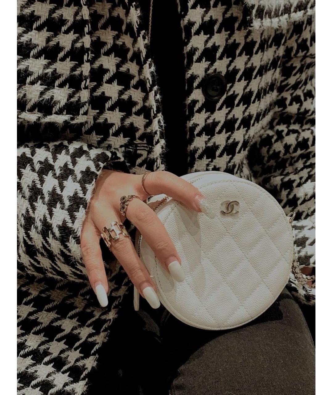 CHANEL Белая кожаная сумка через плечо, фото 8