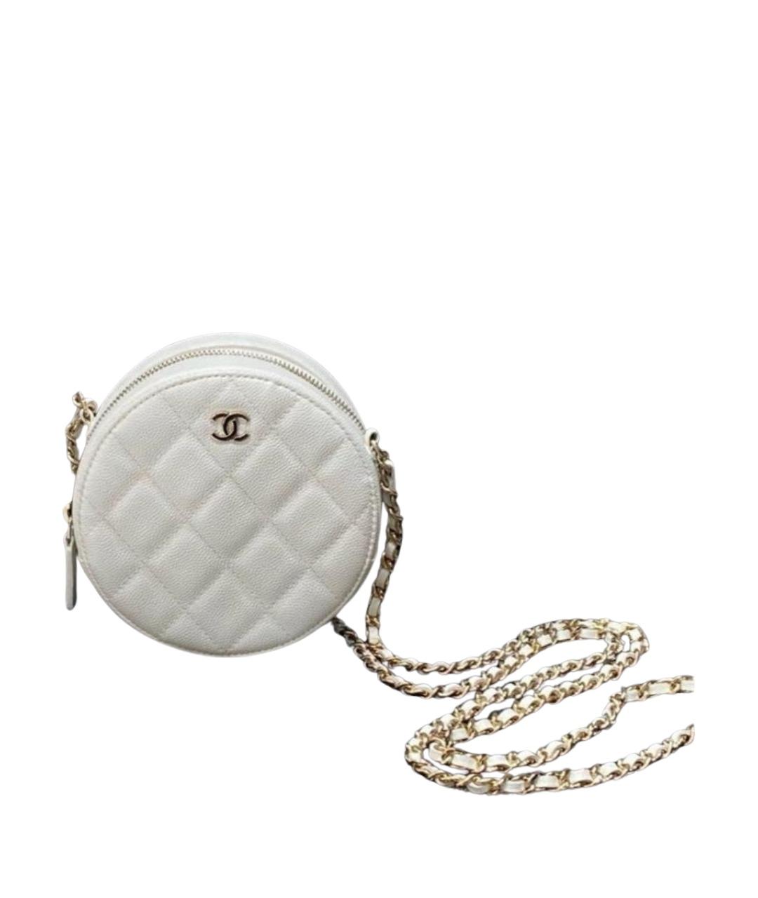 CHANEL Белая кожаная сумка через плечо, фото 1