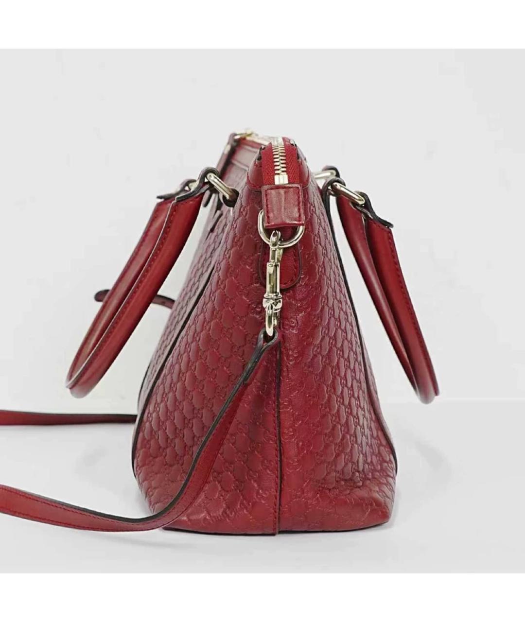 GUCCI Красная кожаная сумка тоут, фото 6