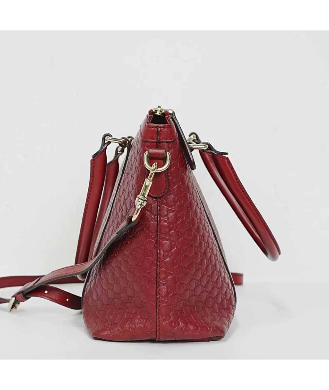 GUCCI Красная кожаная сумка тоут, фото 5