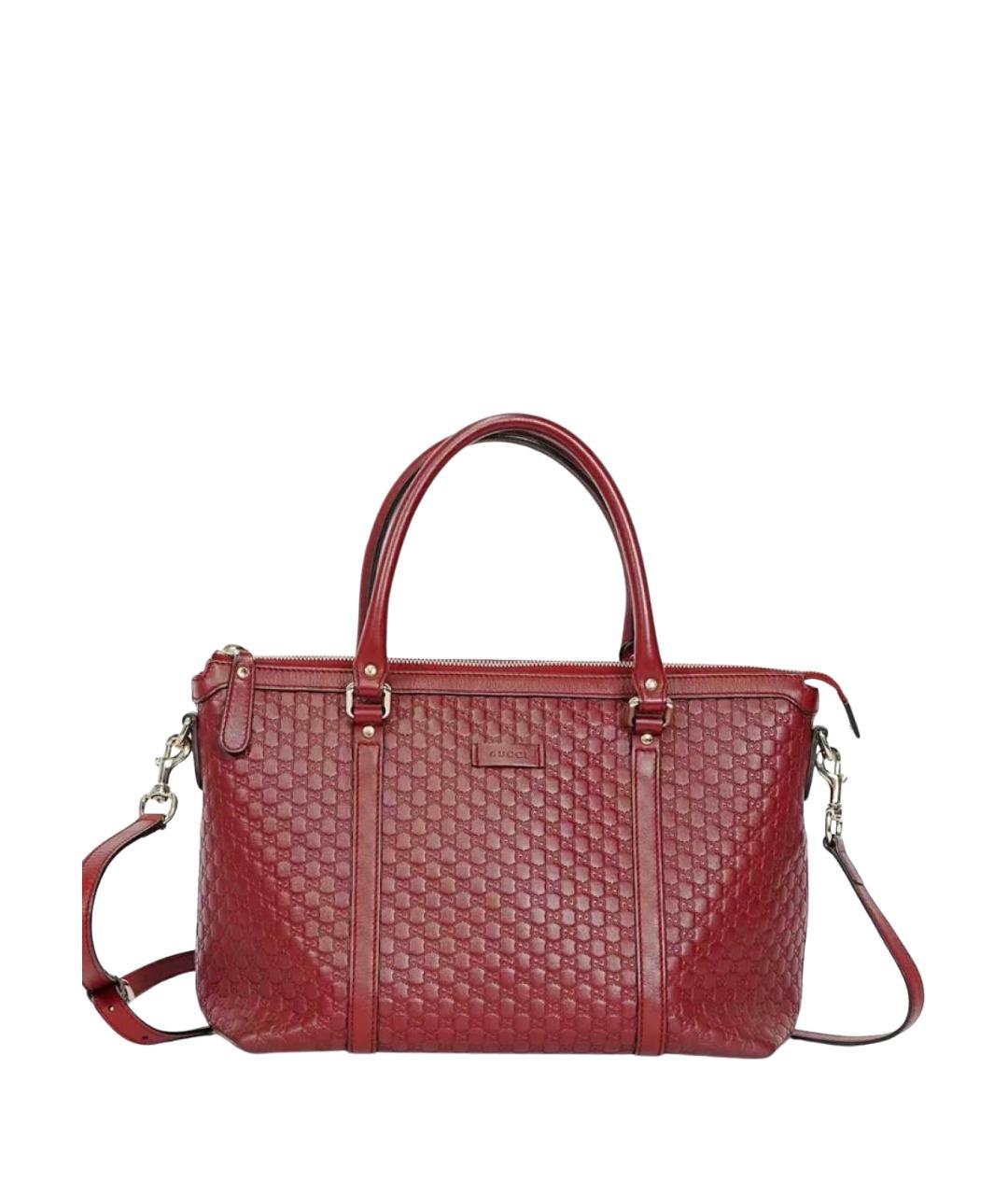 GUCCI Красная кожаная сумка тоут, фото 1