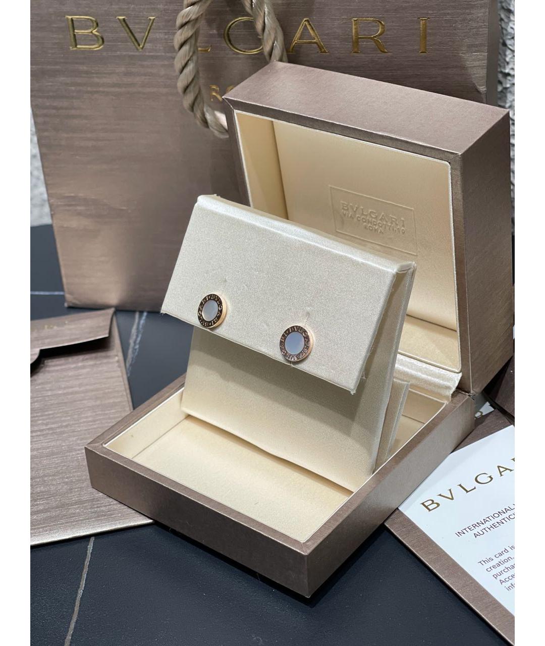 BVLGARI Белые серьги из розового золота, фото 3