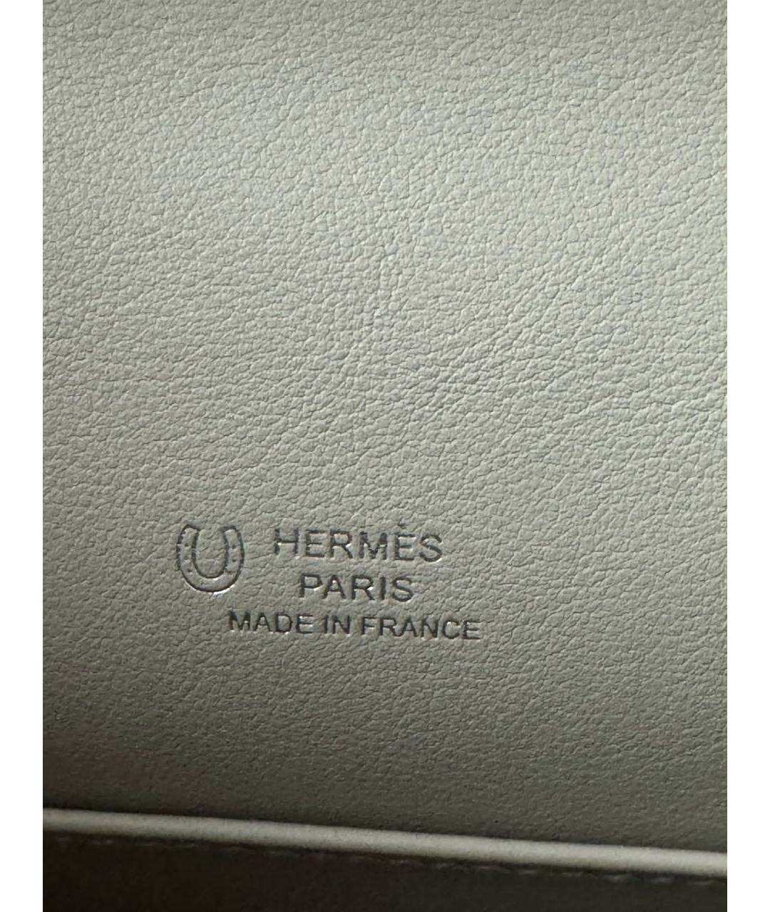 HERMES Черная кожаная сумка с короткими ручками, фото 5