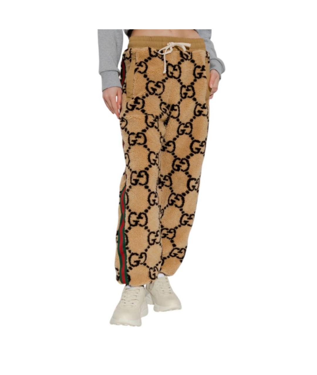 GUCCI Коричневые спортивные брюки и шорты, фото 2