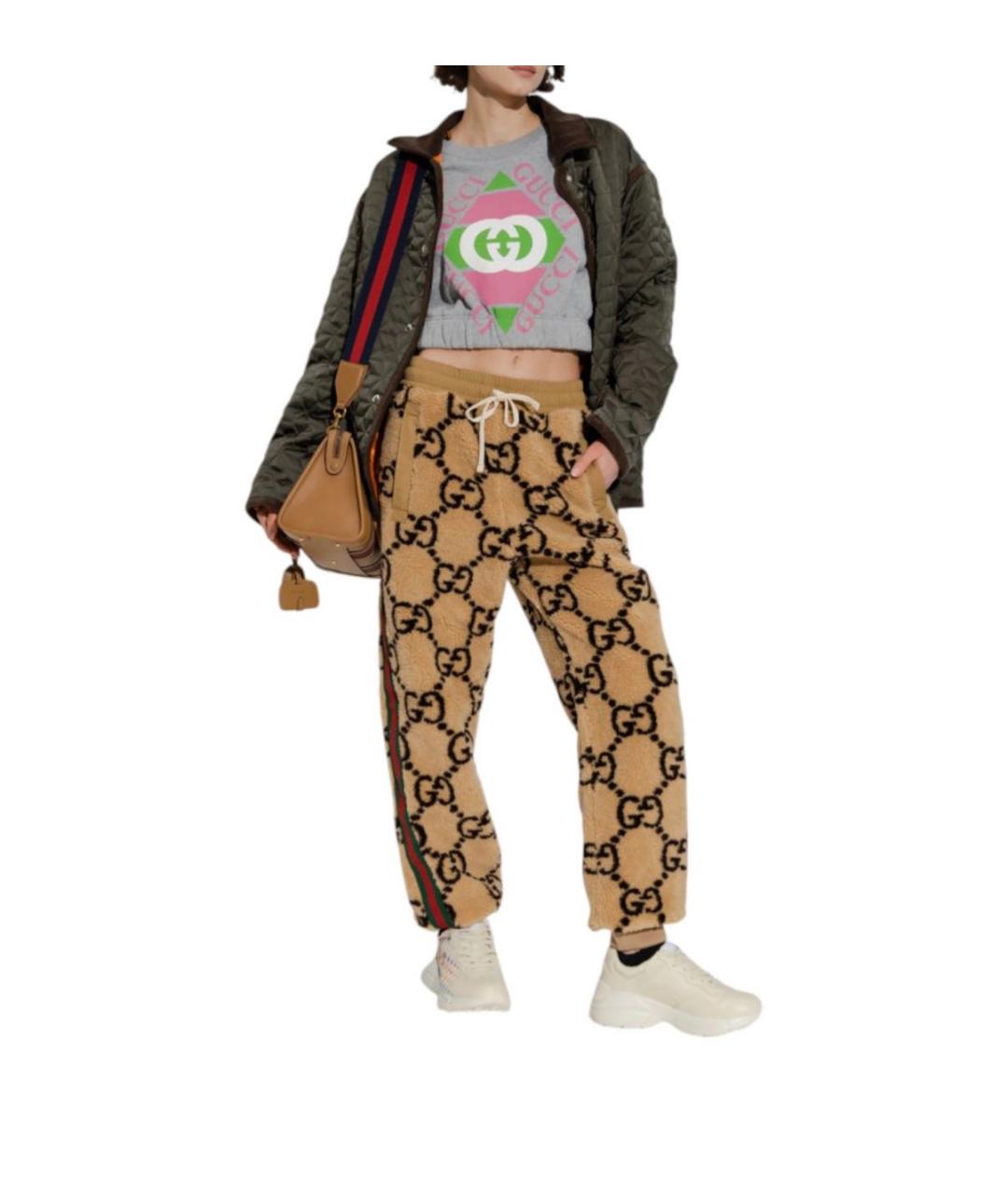 GUCCI Коричневые спортивные брюки и шорты, фото 3