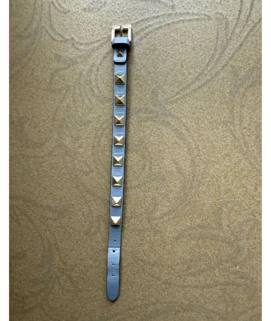 VALENTINO Голубой кожаный браслет, фото 3