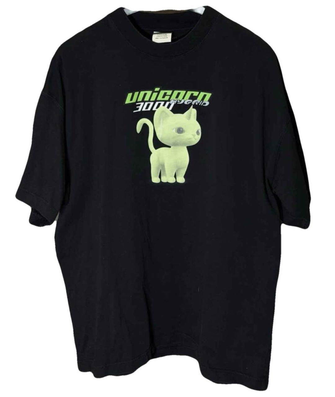 VETEMENTS Черная хлопковая футболка, фото 1