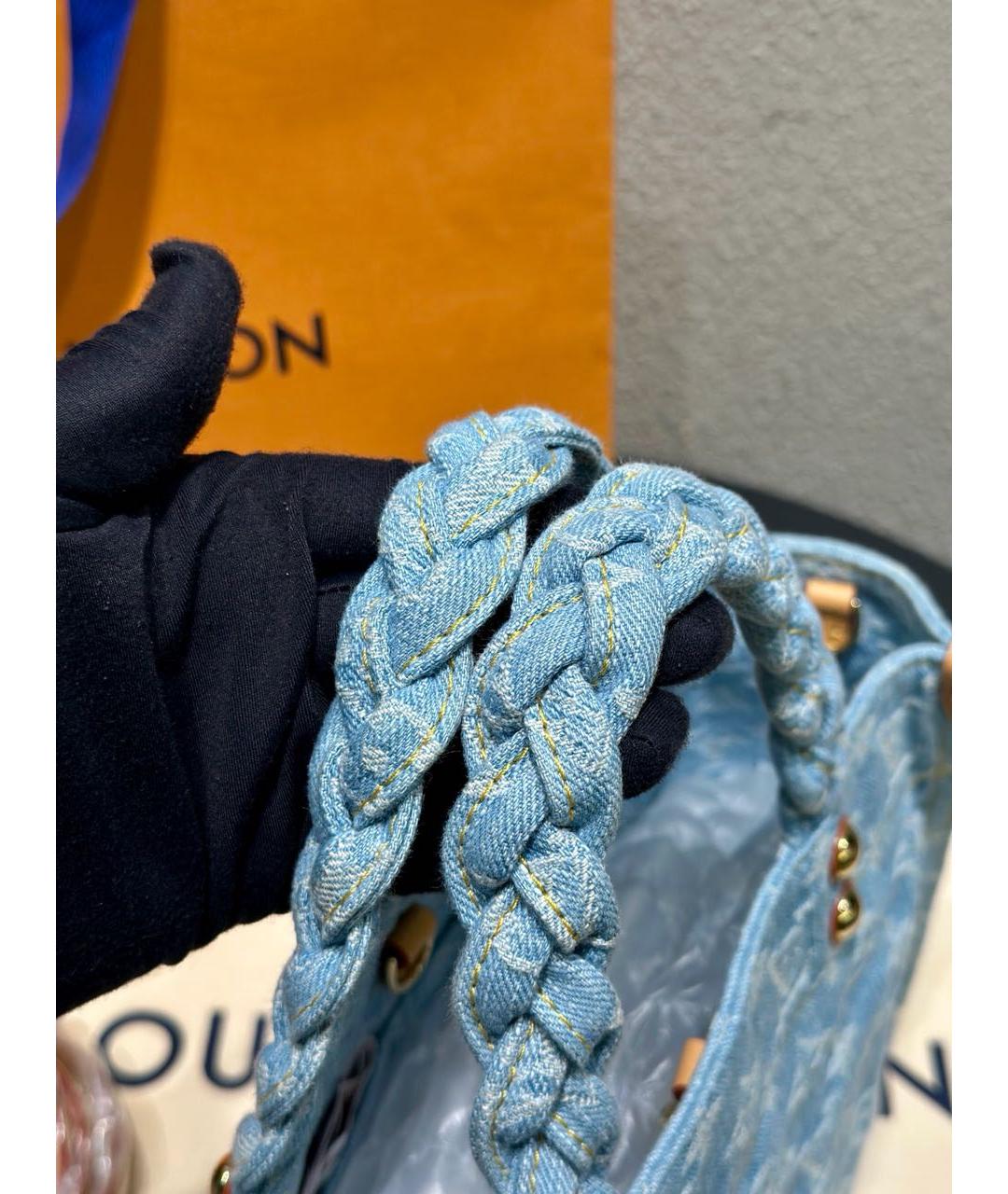 LOUIS VUITTON Голубая деним сумка тоут, фото 6
