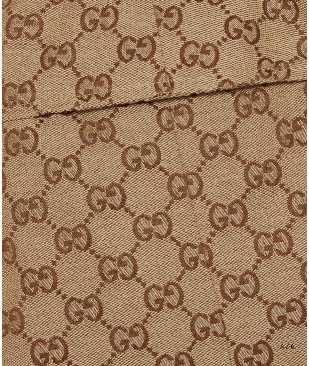 GUCCI Коричневые хлопковые прямые брюки, фото 3