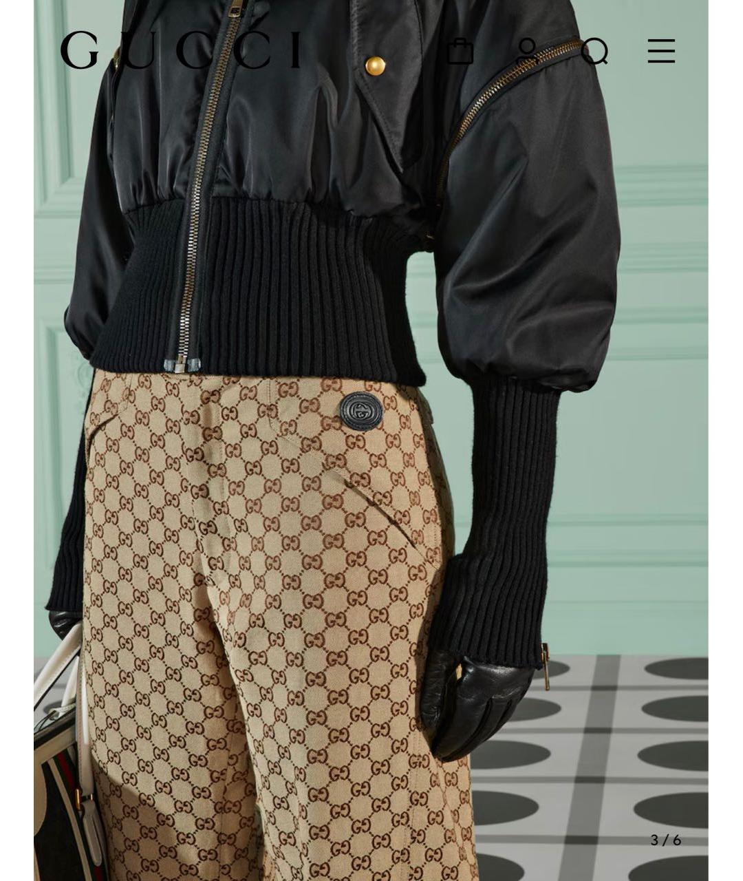 GUCCI Коричневые хлопковые прямые брюки, фото 4