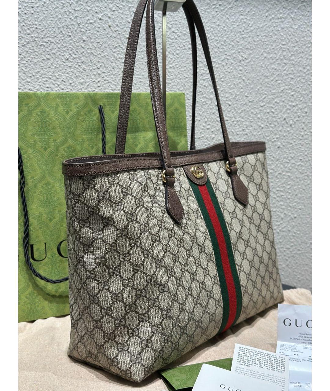 GUCCI Коричневая сумка тоут, фото 3