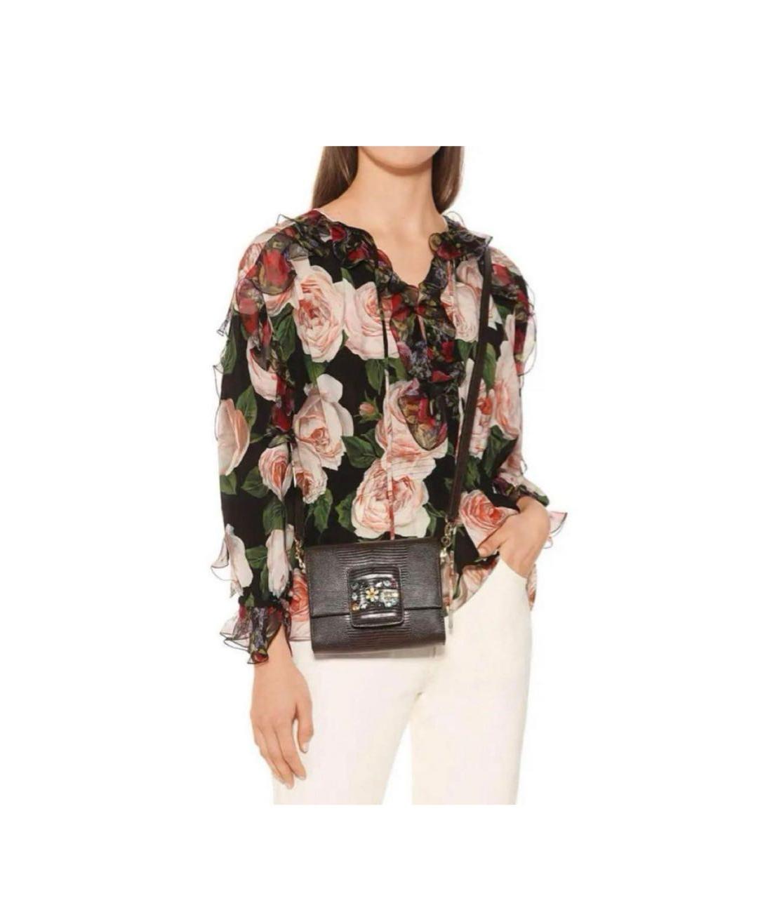 DOLCE&GABBANA Черная кожаная сумка через плечо, фото 3