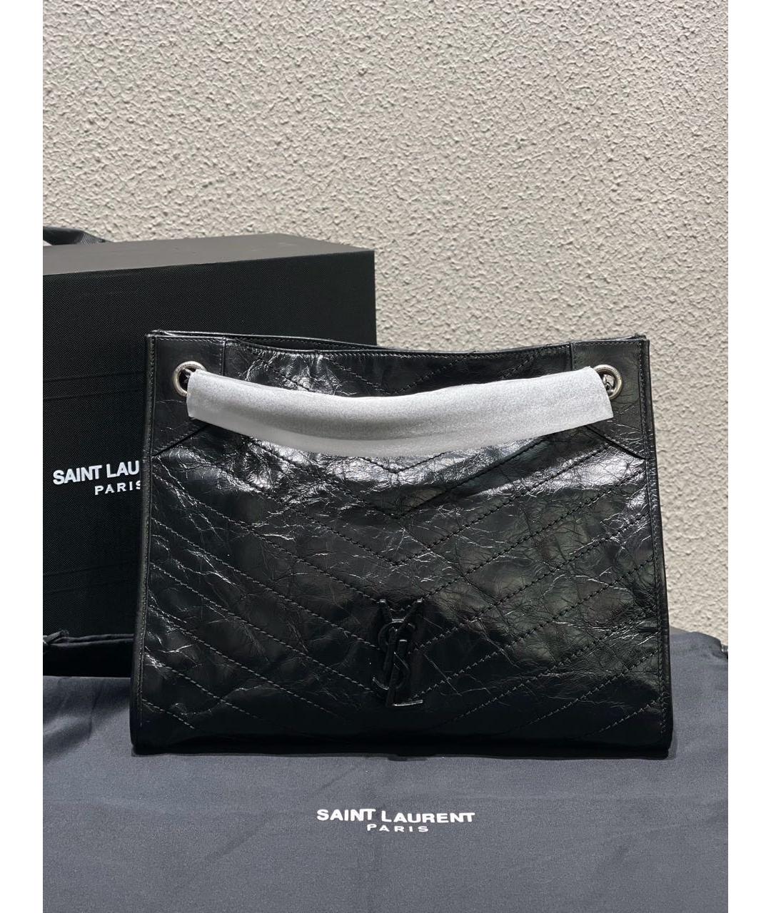 SAINT LAURENT Черная кожаная сумка через плечо, фото 7