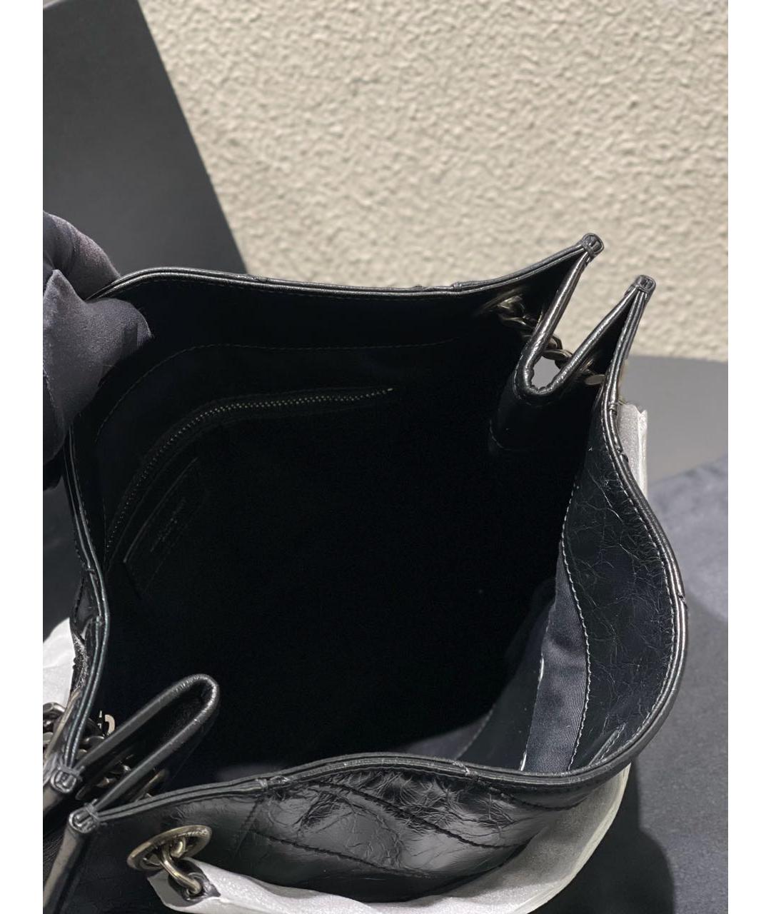 SAINT LAURENT Черная кожаная сумка через плечо, фото 6