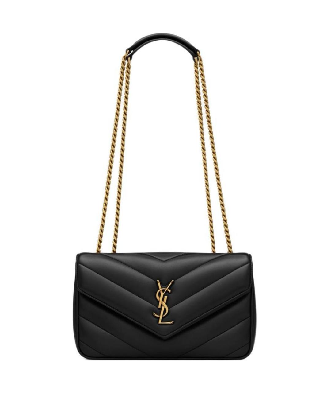 SAINT LAURENT Черная кожаная сумка через плечо, фото 1