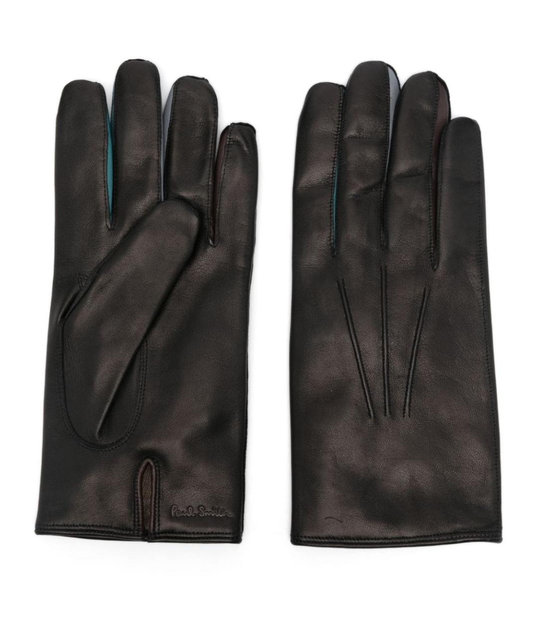 PAUL SMITH Черные кожаные перчатки, фото 1