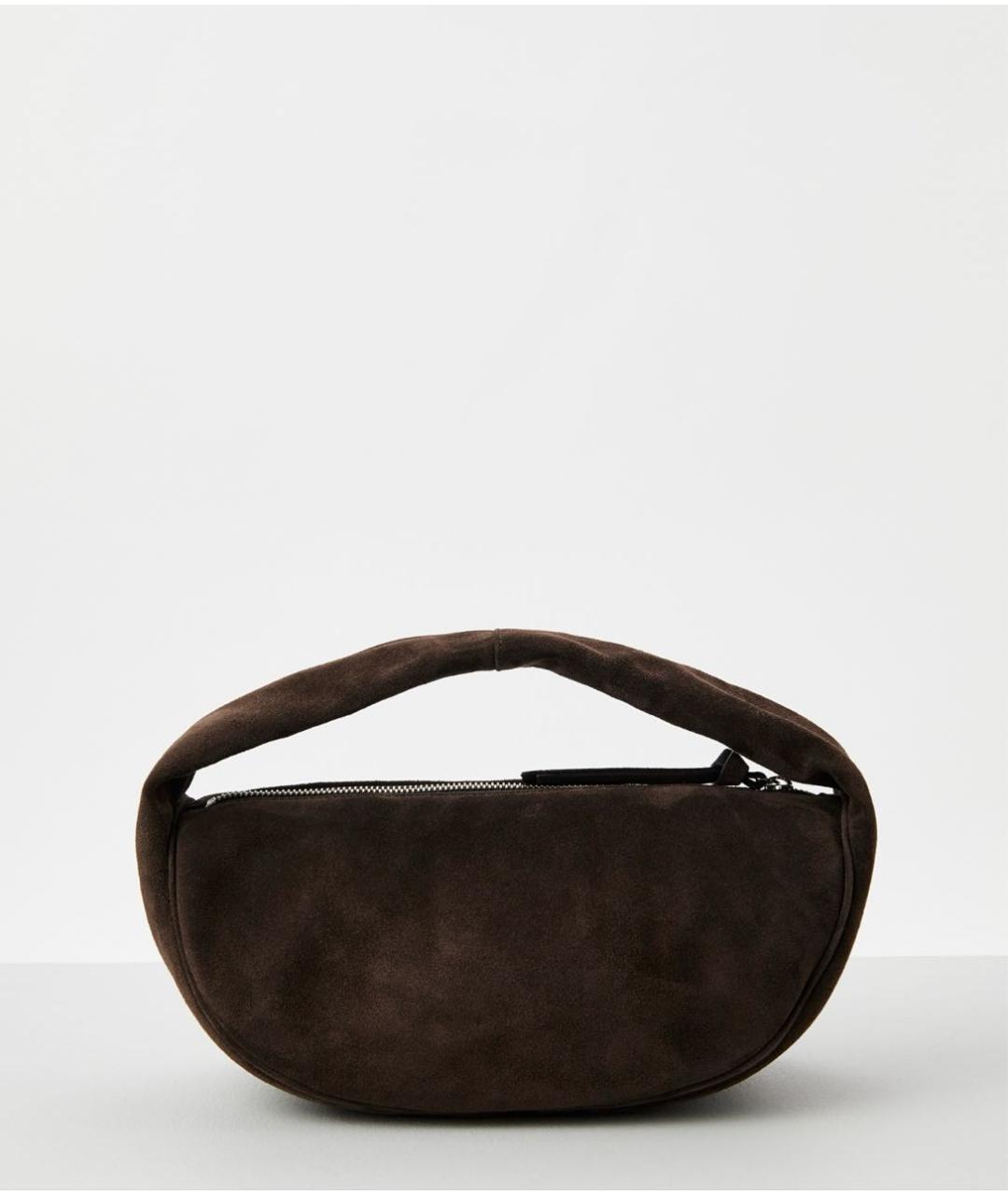 BY FAR Коричневая замшевая сумка с короткими ручками, фото 6