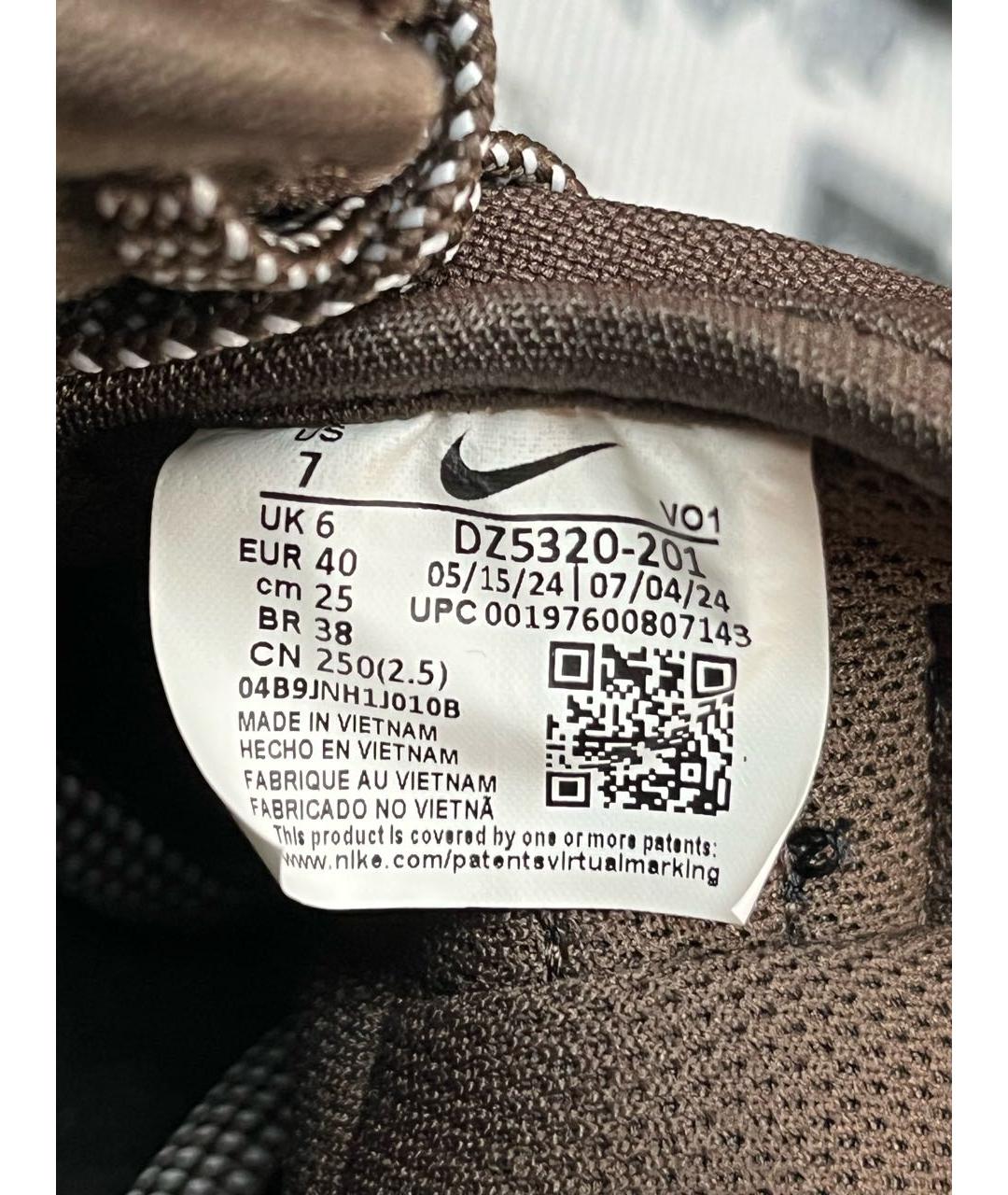 NIKE Коричневые кожаные высокие кроссовки / кеды, фото 8