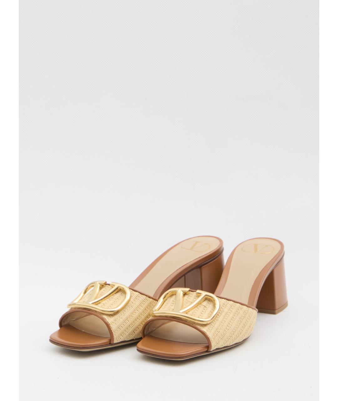 VALENTINO Бежевые кожаные мюли, фото 2