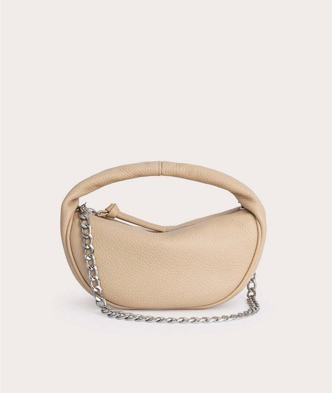 BY FAR Бежевая кожаная сумка с короткими ручками, фото 5