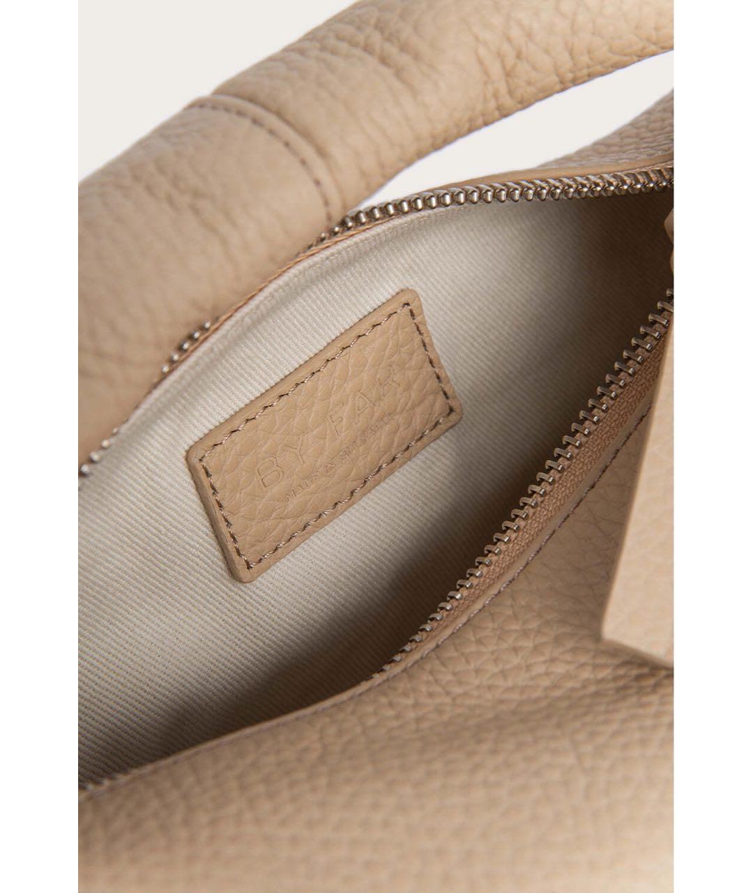 BY FAR Бежевая кожаная сумка с короткими ручками, фото 4