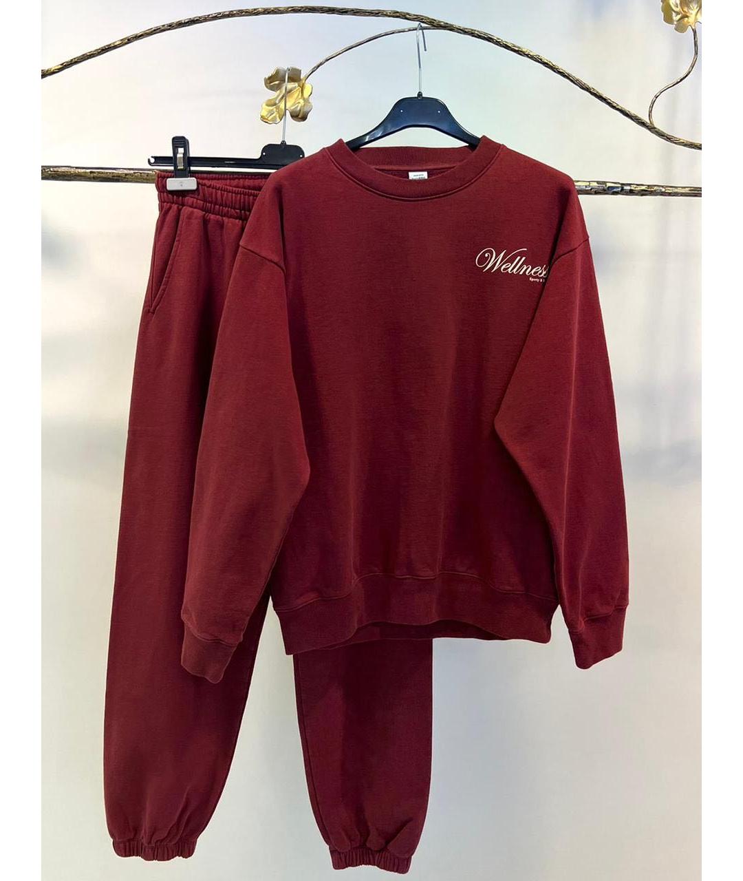 SPORTY AND RICH Бордовый хлопковый спортивные костюмы, фото 9