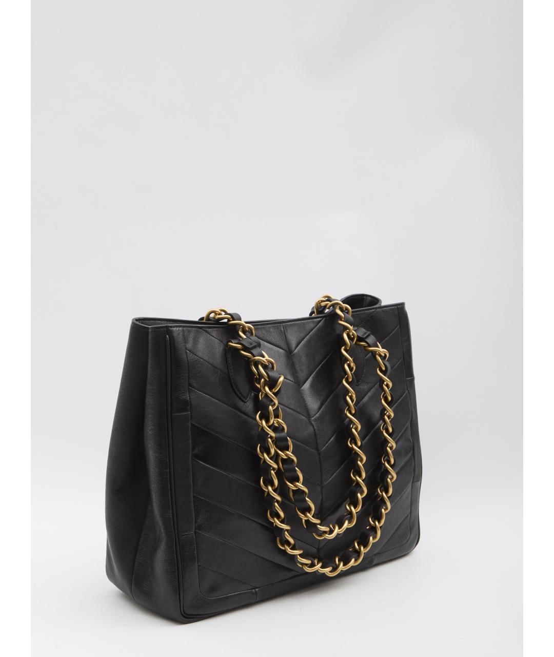 VALENTINO Черная кожаная сумка тоут, фото 2