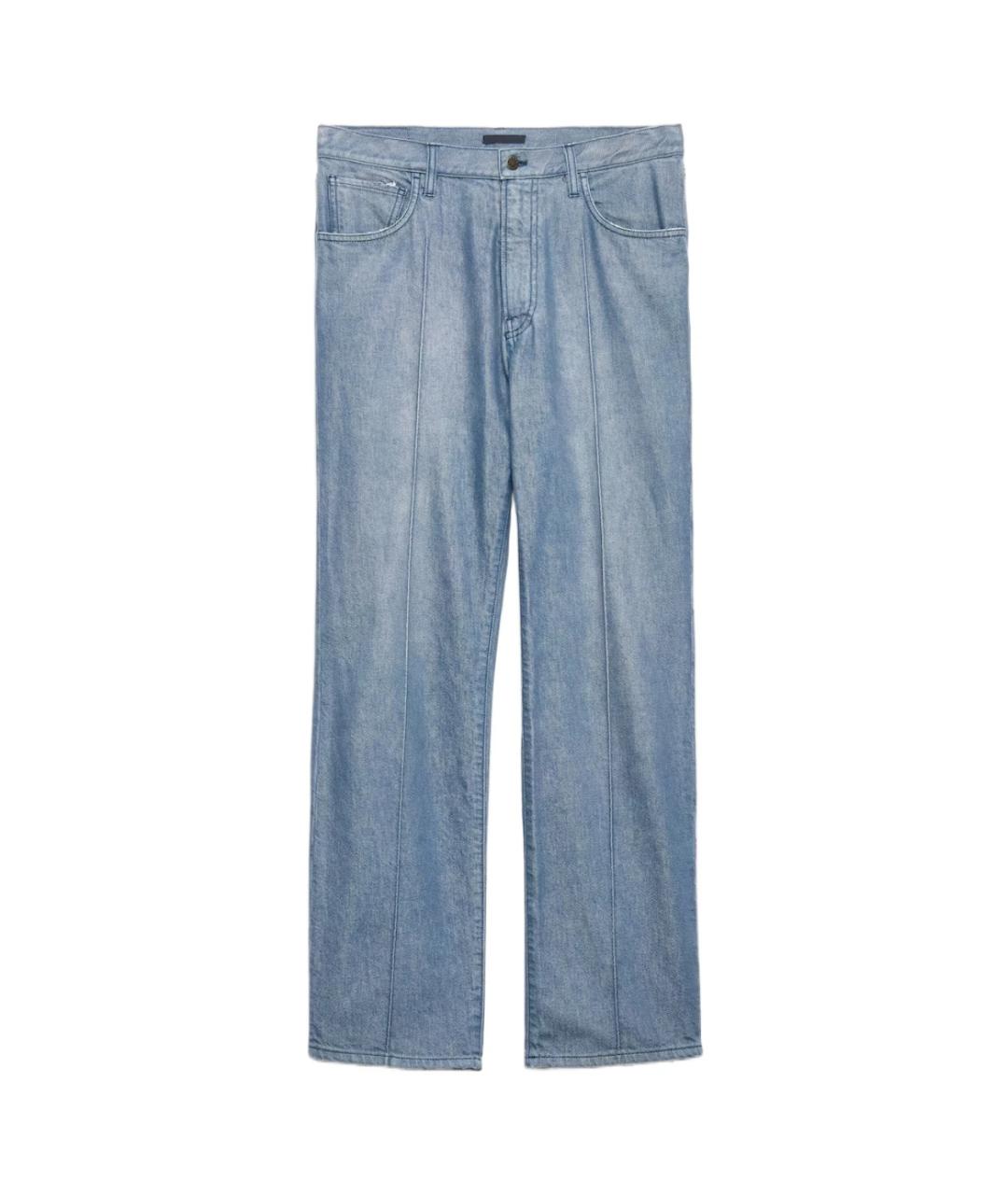 PRADA Голубые хлопковые прямые джинсы, фото 1