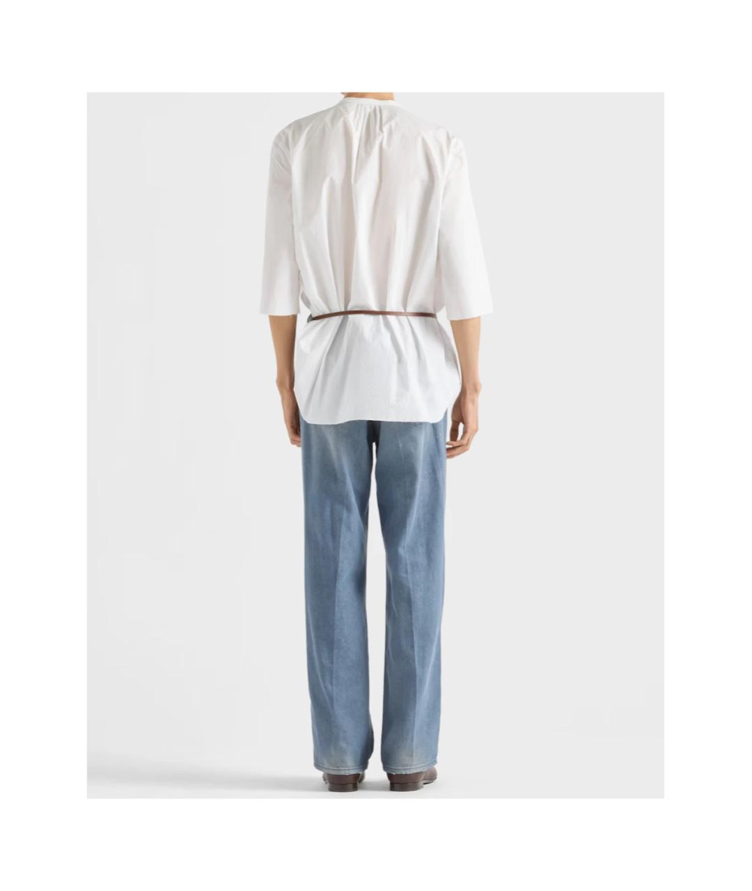 PRADA Голубые хлопковые прямые джинсы, фото 6